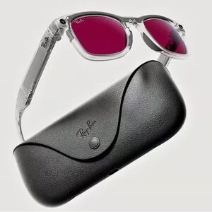 Ray-Ban Sunglasses with Purple Lenses and Clear Frame